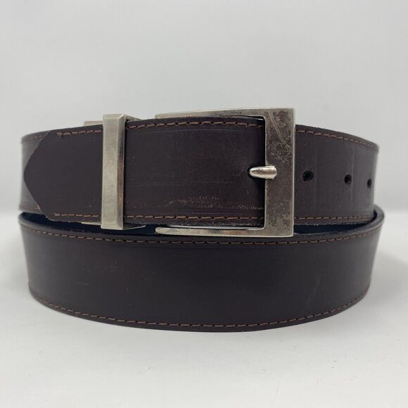 LEVI’S Signature Men’s 40 Reversible Casual Belt Black Dark Brown Bonded Leather - Picture 1 of 16